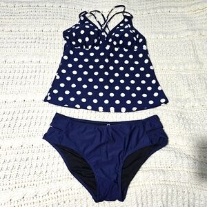 New Tankini Swim suit Bathing Suit Navy Blue Size XL